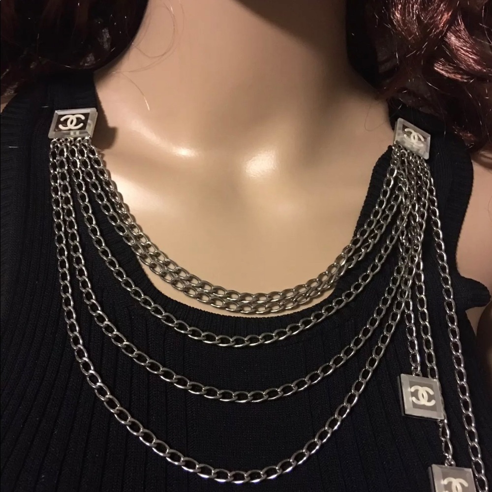 Chanel  silver drape clip- on belt plus earrings - Picture 3 of 8